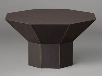 FLARE SHORT - Low octagonal wood veneer side table by Articolo Studio - view 2